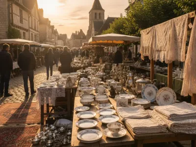 150 años en Vicq-sur-Nahon, anticuarios bajo las halles de Richelieu: chine en el Loira