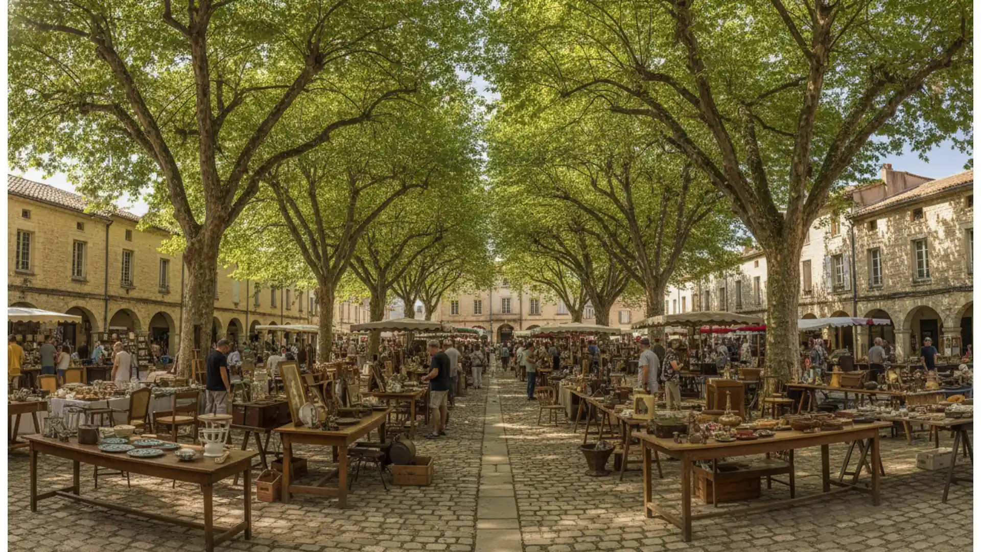 Mercadillos y rastros en Nueva Aquitania, 22 y 23 de agosto de 2026: Villefranche-du-Périgord celebra su 55ª feria de anticuarios
